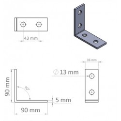 Γωνία σύνδεσης Ράγας 40x40 Γωνία σύνδεσης Ράγας 40x40