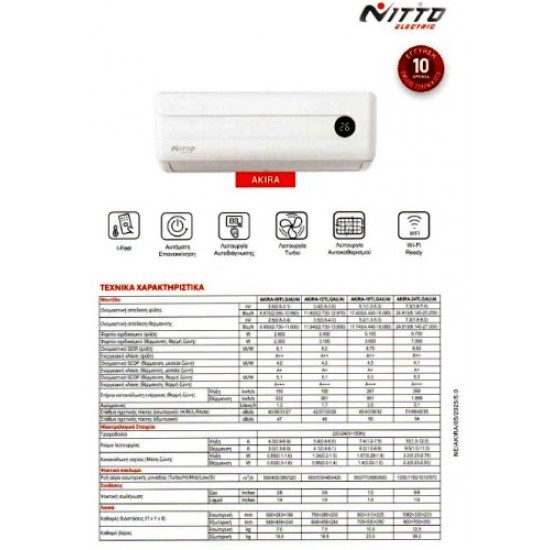 Κλιματιστικό Inverter AKIRA NITTO 9000btu
