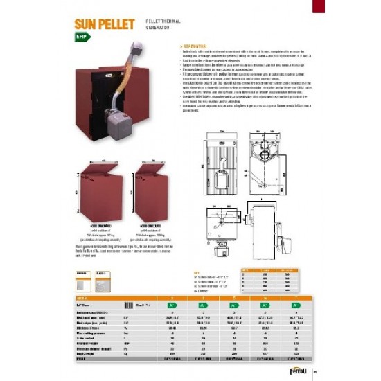 Λέβητας  Pellet Μαντέμι Ferroli  με καυστήρα και silo 195Lt  30kw